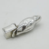 Cast Sterling Silver Heavy Perched Owl Paperweight Vintage 2003 London