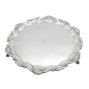 Victorian Large Sterling Silver Heraldic Crested Salver Antique 1887 London