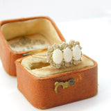 9ct Yellow Gold, Three-Stone Opal & Spinel Set Art Deco Style Ring 1987 London