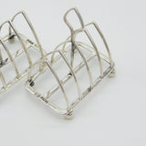 Pair Of Sterling Silver Small Toast Racks Antique 1915 Sheffield Art Deco