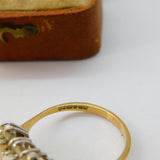 9ct Yellow Gold, Three-Stone Opal & Spinel Set Art Deco Style Ring 1987 London