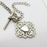 Victorian Sterling Silver Graduating Albert Watch Chain 1886 Birmingham Antique