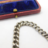 Victorian Sterling Silver Graduating Albert Watch Chain 1886 Birmingham Antique