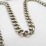 Victorian Sterling Silver Graduating Albert Watch Chain 1886 Birmingham Antique