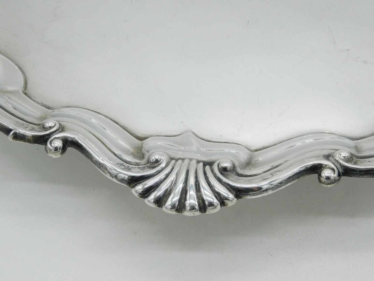 Victorian Large Sterling Silver Heraldic Crested Salver Antique 1887 London