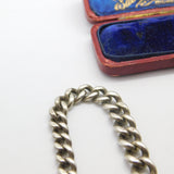 Victorian Sterling Silver Graduating Albert Watch Chain 1886 Birmingham Antique