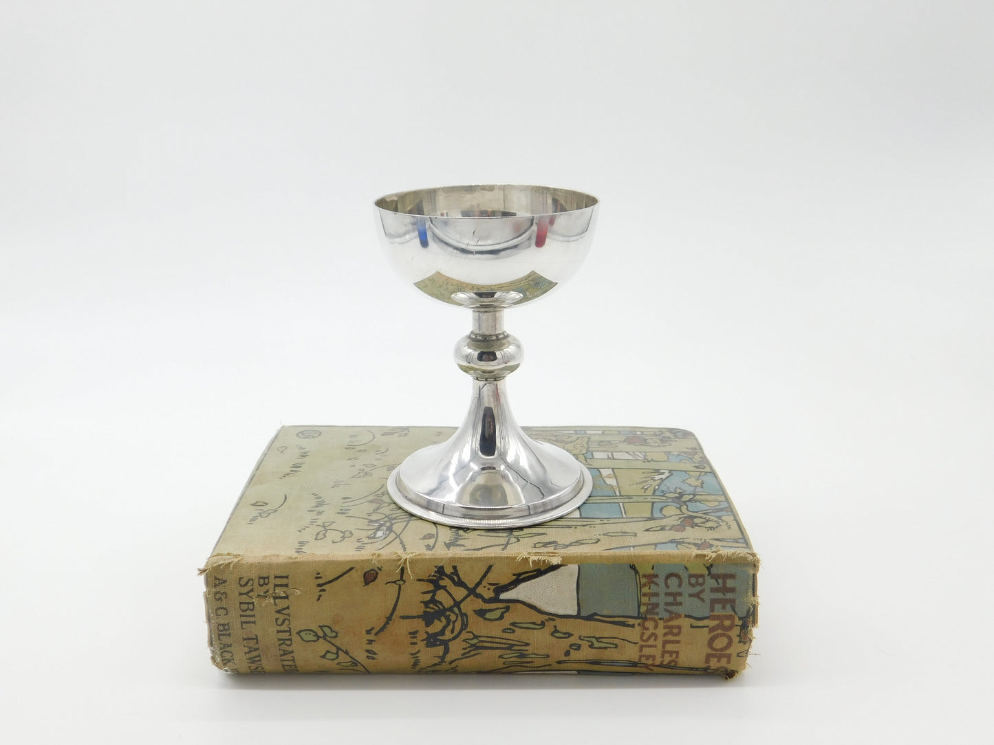 Sterling Silver Communion Chalice Goblet Cup Antique 1919 London Art Deco