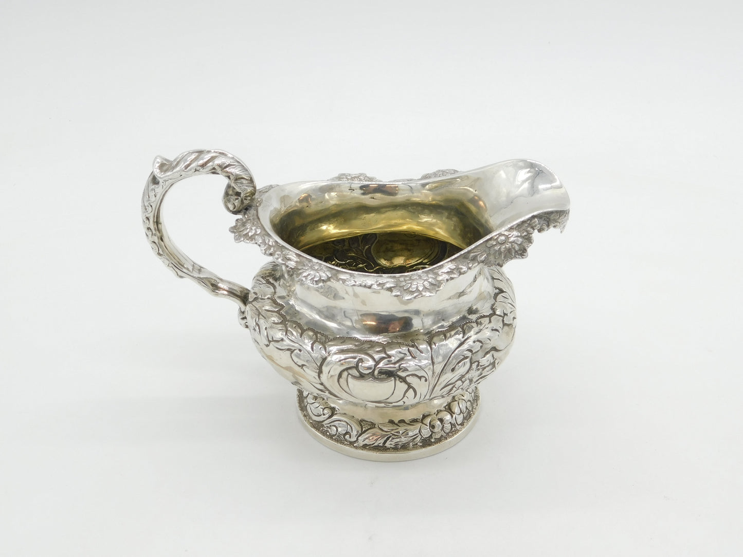 Irish William IV Sterling Silver Hunting Scene Cream Jug Antique 1832 Dublin