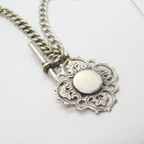 Victorian Sterling Silver Graduating Albert Watch Chain 1886 Birmingham Antique