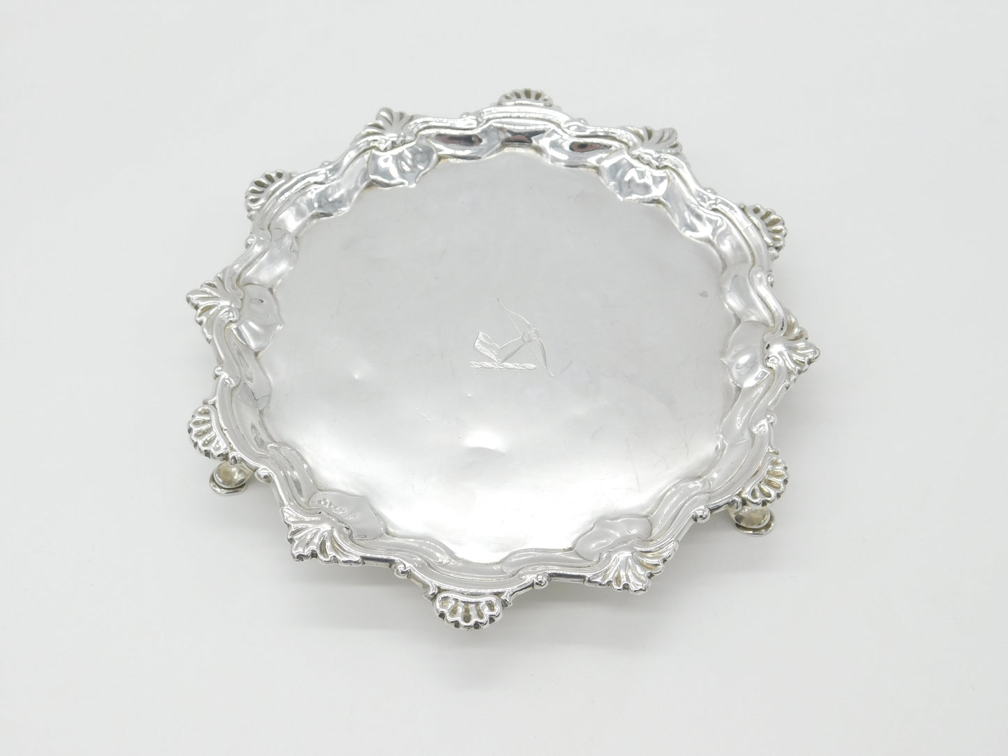 George II Sterling Silver Scallop Pattern Salver 1752 London James Morison