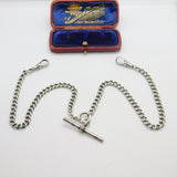 Edwardian Sterling Silver Double Albert Watch Chain 1903 Birmingham Antique