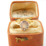 Victorian 18ct Yellow Gold, Opal & Diamond Floral Cluster Ring c1880 Antique