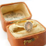 Victorian 18ct Yellow Gold, Opal & Diamond Floral Cluster Ring c1880 Antique