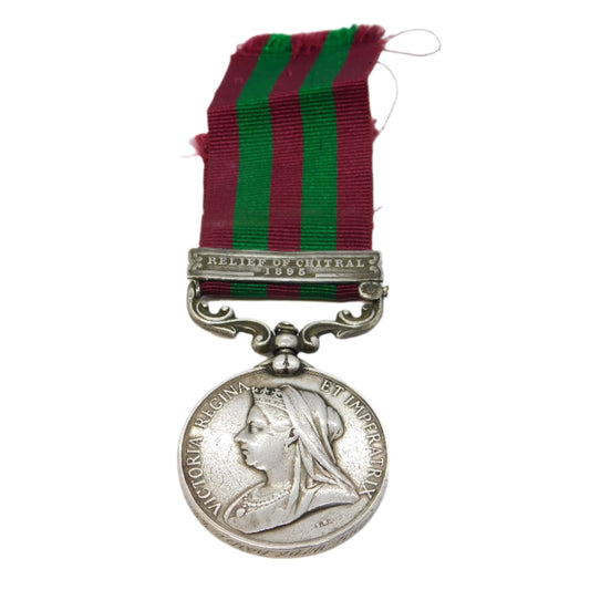 British India Silver Military Medal Relief of Chitral 1895 1522 Sepoy Lath Singh