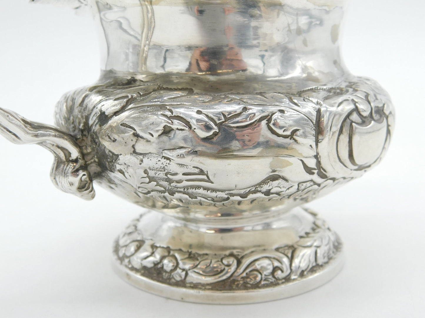 Irish William IV Sterling Silver Hunting Scene Cream Jug Antique 1832 Dublin