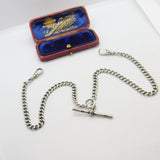Edwardian Sterling Silver Double Albert Watch Chain 1903 Birmingham Antique