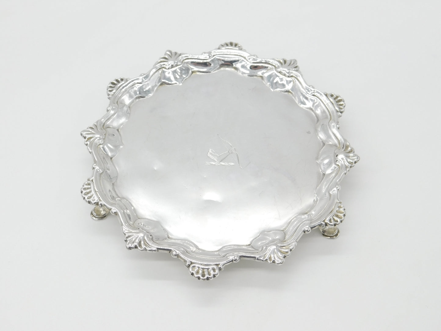 George II Sterling Silver Scallop Pattern Salver 1752 London James Morison