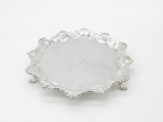 George II Sterling Silver Scallop Pattern Salver 1752 London James Morison