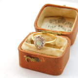 Victorian 18ct Yellow Gold, Opal & Diamond Floral Cluster Ring c1880 Antique