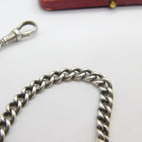 Edwardian Sterling Silver Double Albert Watch Chain 1903 Birmingham Antique