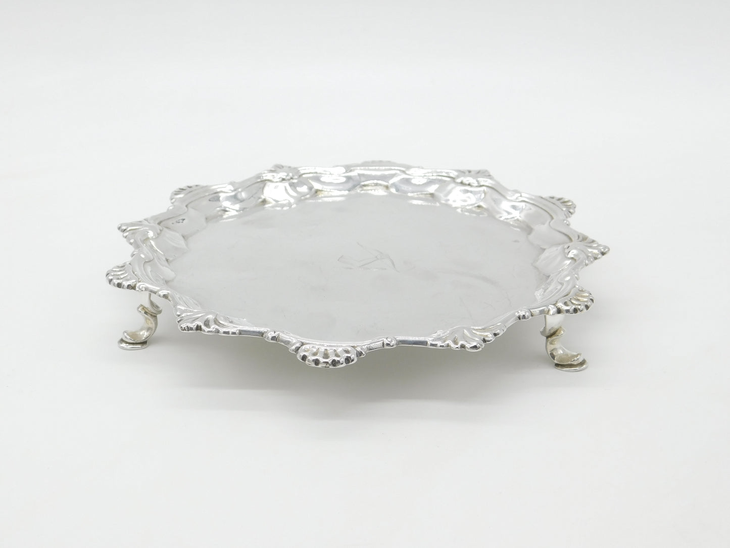 George II Sterling Silver Scallop Pattern Salver 1752 London James Morison