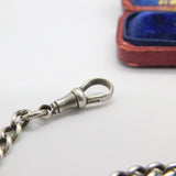Edwardian Sterling Silver Double Albert Watch Chain 1903 Birmingham Antique