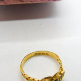 18ct Yellow Gold, Sapphire & Pearl Boat Ring 1911 Chester Antique Art Deco