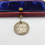 Victorian Sterling Silver 'Mignonette Orchid' Threepence Love Token Charm 1900