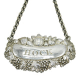 George IV Sterling Silver 'Hock' Wine Decanter Label Antique 1824 London