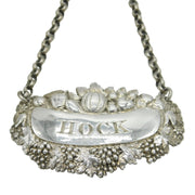 George IV Sterling Silver 'Hock' Wine Decanter Label Antique 1824 London