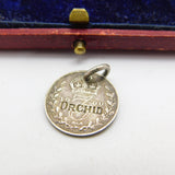 Victorian Sterling Silver 'Mignonette Orchid' Threepence Love Token Charm 1900