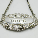 George IV Sterling Silver 'Hock' Wine Decanter Label Antique 1824 London