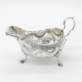 Irish Georgian Sterling Silver Swag & Bird Pattern Sauce Boat c1790 Dublin