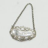 George IV Sterling Silver 'Hock' Wine Decanter Label Antique 1824 London