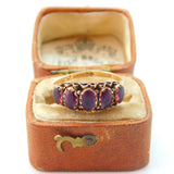 Victorian 9ct Rose Gold Almandine Garnet Five-Stone Ring 1882 Birmingham