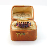 Victorian 9ct Rose Gold Almandine Garnet Five-Stone Ring 1882 Birmingham
