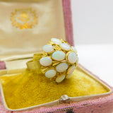 14ct Yellow Gold & Cabochon Fire Opal Statement Ring Antique c1920 Art Deco AF