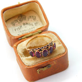 Victorian 9ct Rose Gold Almandine Garnet Five-Stone Ring 1882 Birmingham