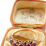 Victorian 9ct Rose Gold Almandine Garnet Five-Stone Ring 1882 Birmingham