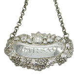 George III Sterling Silver 'Barsac' Wine Decanter Label Antique c1820 London