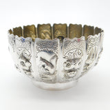 Victorian Sterling Silver Bowl Squirrel, Snake, Swallow Antique 1876 London