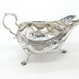 Irish Georgian Sterling Silver Swag & Bird Pattern Sauce Boat c1790 Dublin
