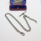 Victorian Sterling Silver Albert Watch Chain Antique 1901 Birmingham
