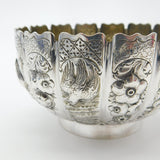 Victorian Sterling Silver Bowl Squirrel, Snake, Swallow Antique 1876 London