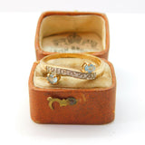 9ct Yellow Gold, Blue Topaz & Diamond Set Crossover Ring 2001 Birmingham