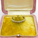 9ct Yellow Gold & White Spinel Set Full Eternity Ring Antique c1920 Art Deco