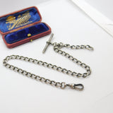 Victorian Sterling Silver Albert Watch Chain Antique 1901 Birmingham