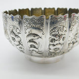 Victorian Sterling Silver Bowl Squirrel, Snake, Swallow Antique 1876 London