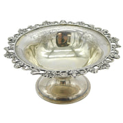 Victorian Sterling Silver Floral Pattern Pedestal Dish Antique 1844 London