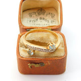 9ct Yellow Gold, Blue Topaz & Diamond Set Crossover Ring 2001 Birmingham